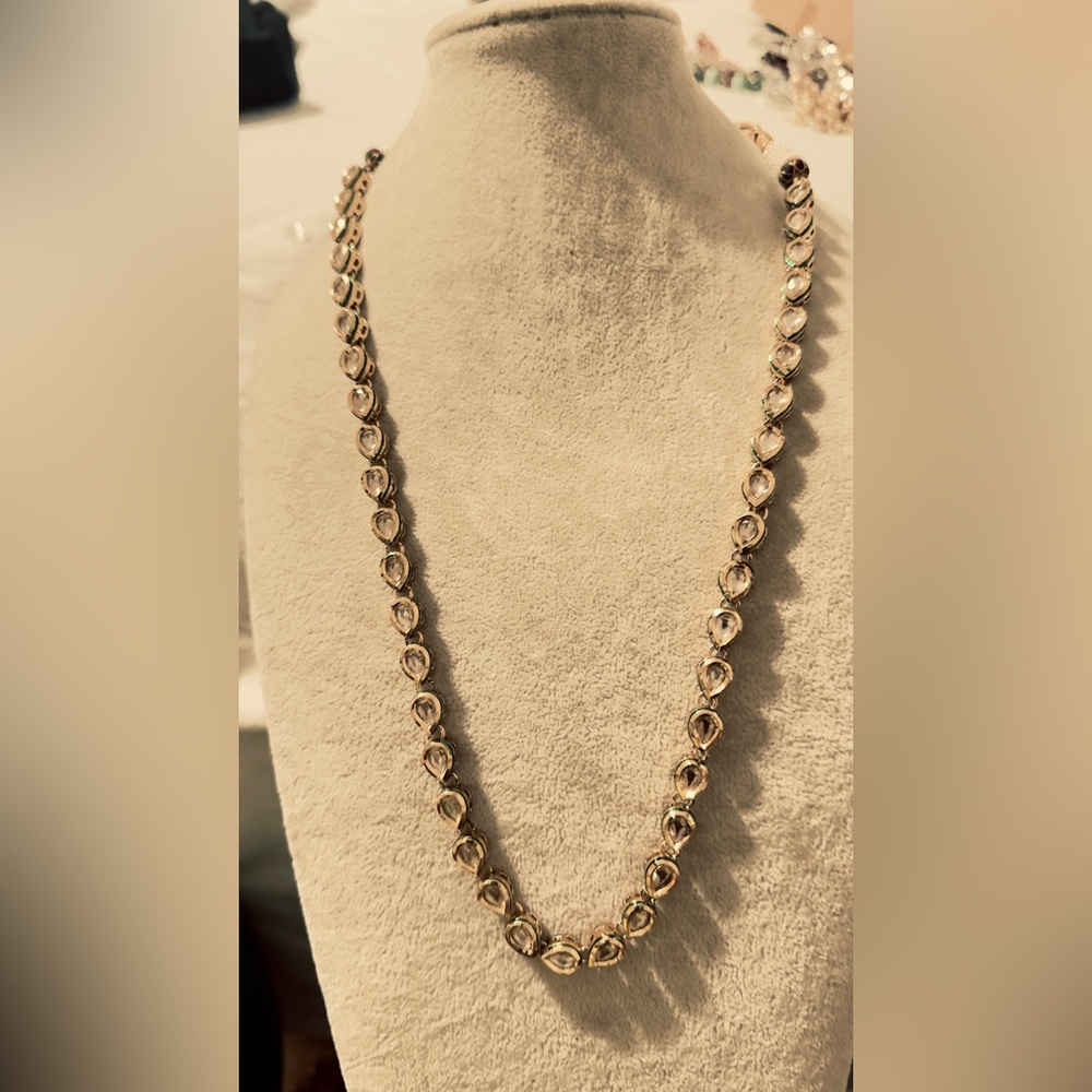 Sale‼️Elegant Gold Jaipuri Kundan long Necklace, will pair some Kundan earrings!